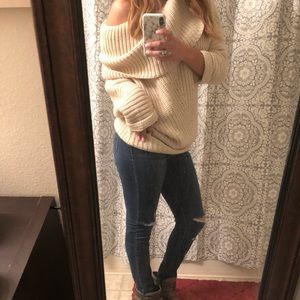 Chunky off the shoulder sweater